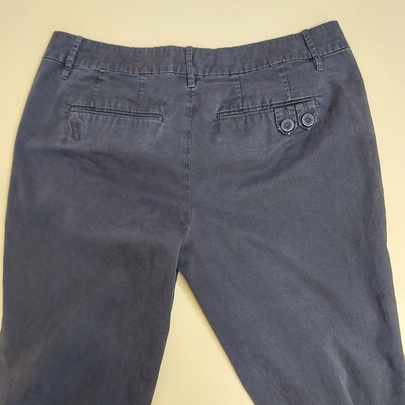 Retro Esprit Navy Blue Low Waist Boot Cut Chinos - Picture 5 of 10